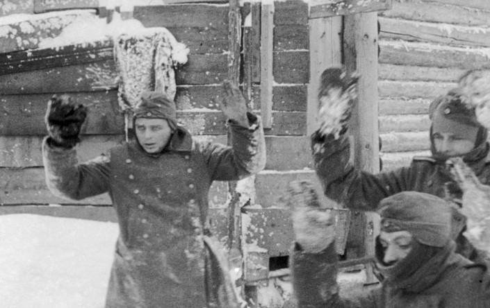 Kadras iš filmo „Vokiečių armijos sutriuškinimas šalia Maskvos“ Šaltinis - stena.ee
