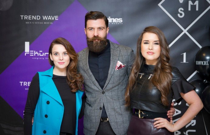 Vyru mados savaites organizatoriai Julija Valiuliene, Aurimas Kamantauskas Marija Palaikyte.  Vido Cerniausko foto